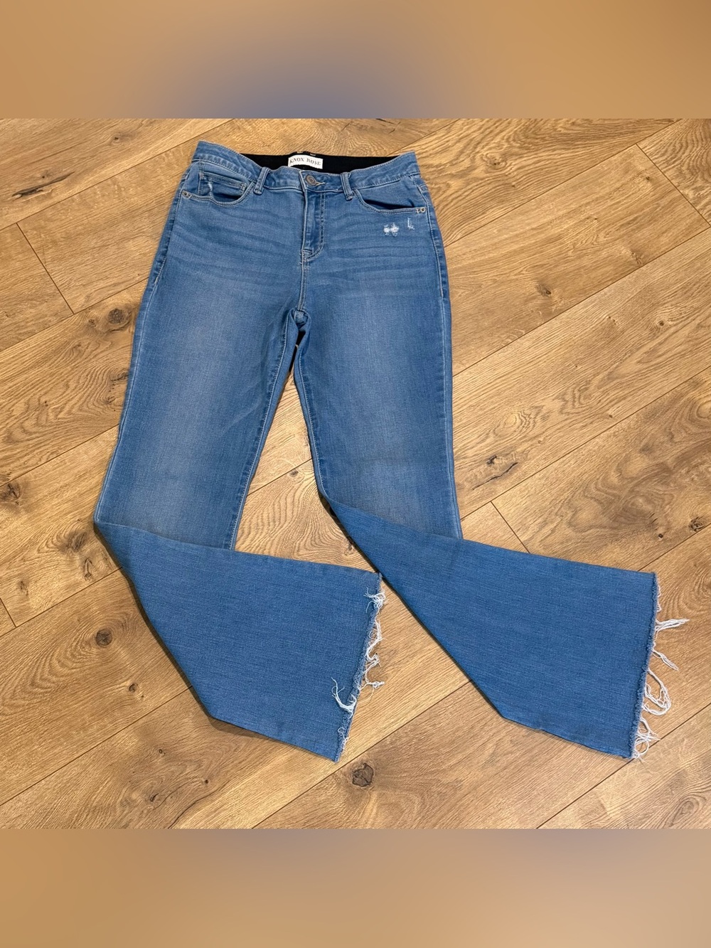Knox Rose Flared Jeans Womens Blue Denim Cotton Stretch 5-Pocket Size 8